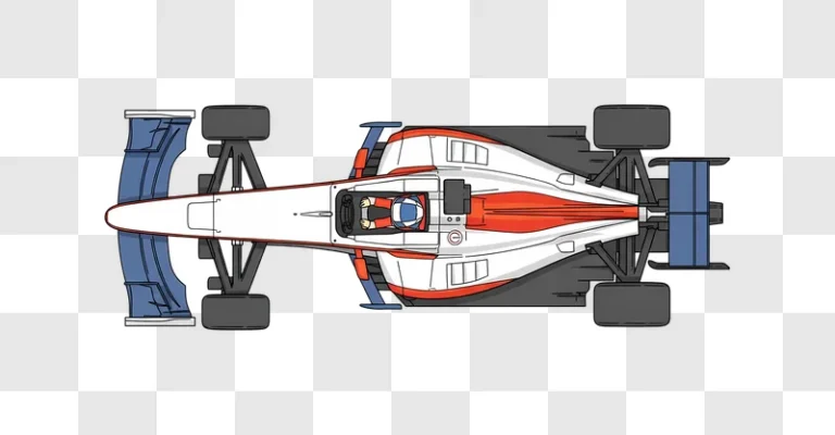 overhead cartoon white and orange f1 car edited