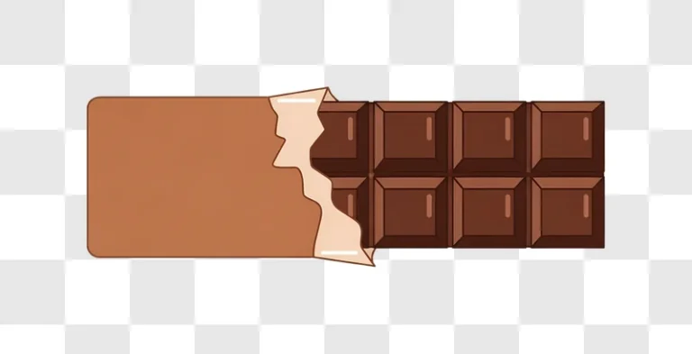 partially unwrapped dark chocolate bar illustration edited