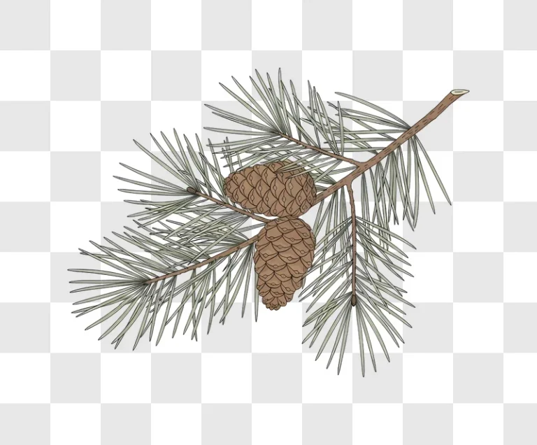 pine branch with two cones edited