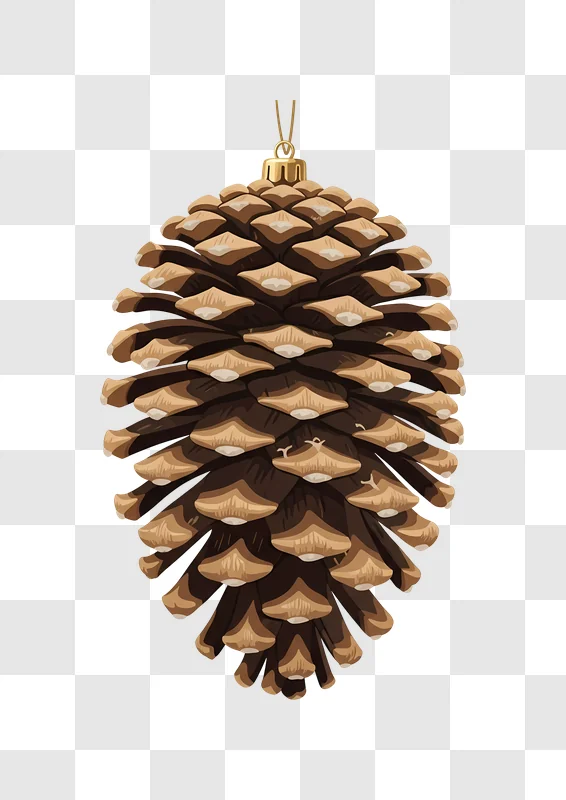 pine cone christmas ornament hanging on branch edited