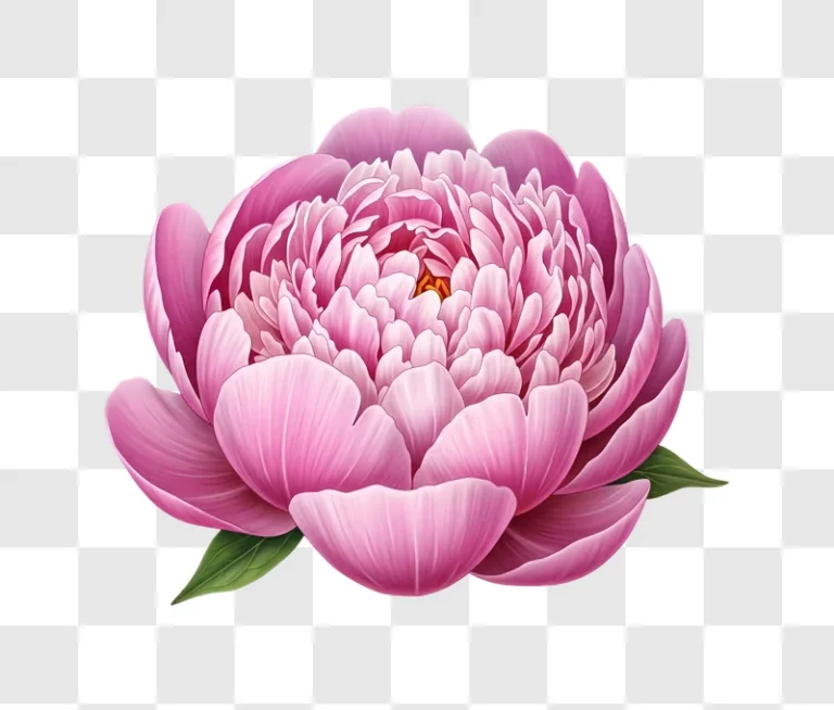 pink peony flower detailed illustration isolated edited