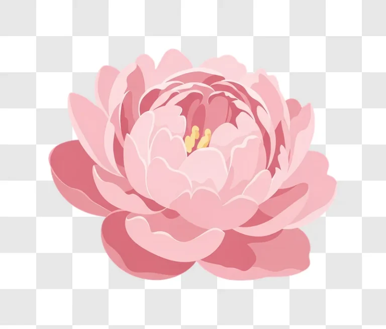 pink peony flower illustration isolated edited