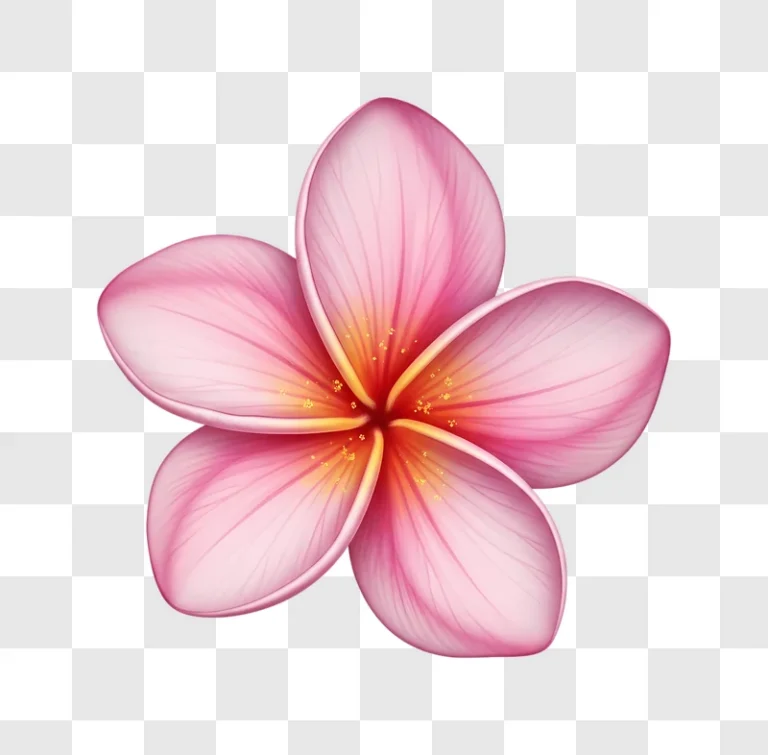 pink plumeria flower with transparent background edited