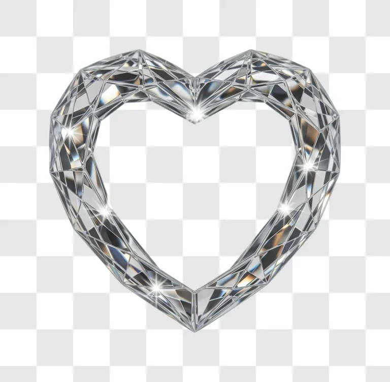 polygonal diamond heart with bright sparkles edited