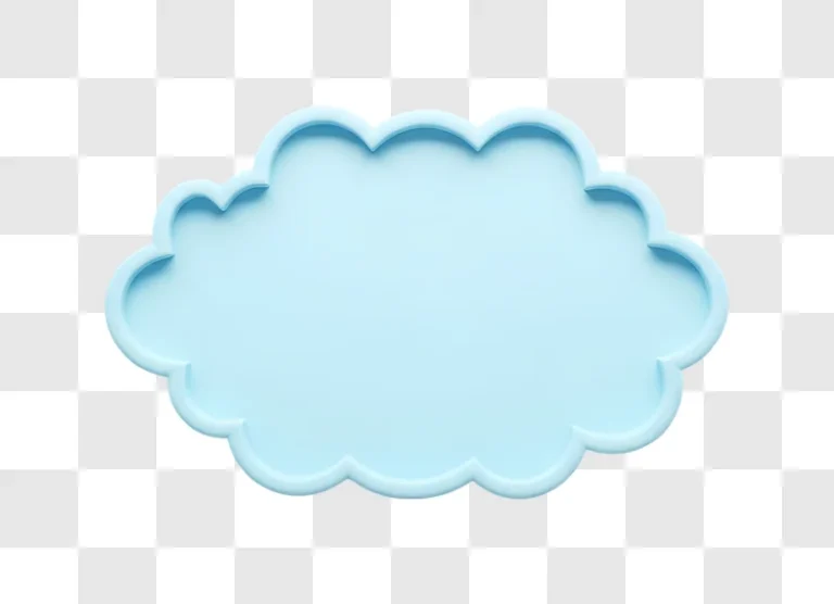 puffy light blue cloud on transparent background edited