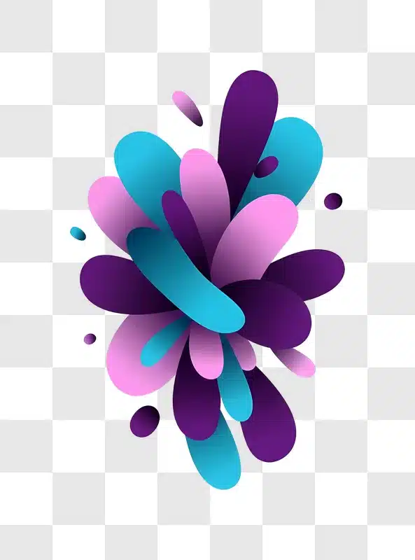 purple pink teal abstract burst on black edited