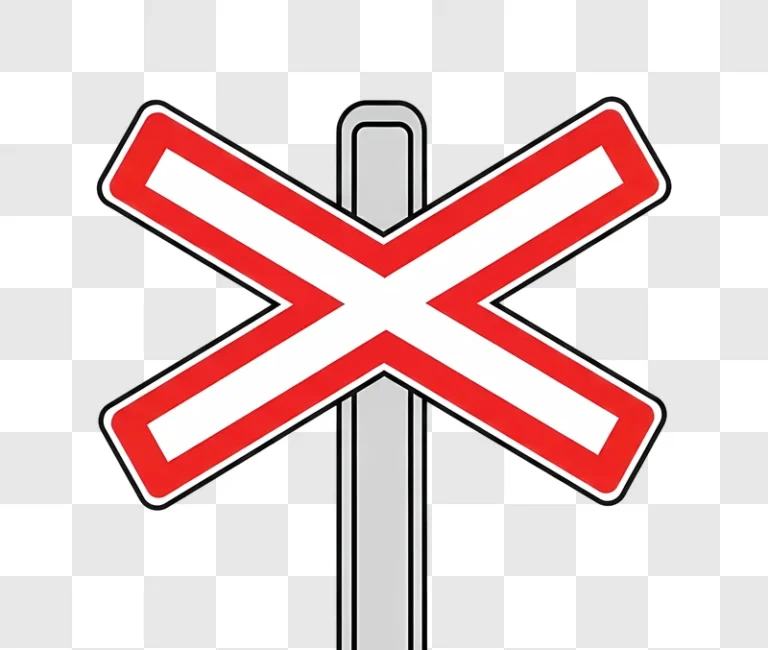 railway crossing crossbuck warning sign on pole edited
