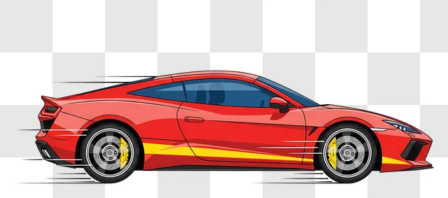 red cartoon sports car speeding edited