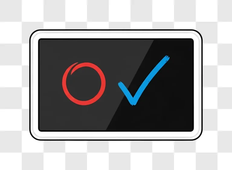 red circle and blue check mark edited