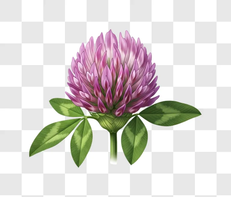 red clover flower detailed botanical drawing edited