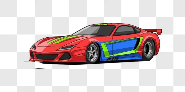 red custom cartoon sports car edited