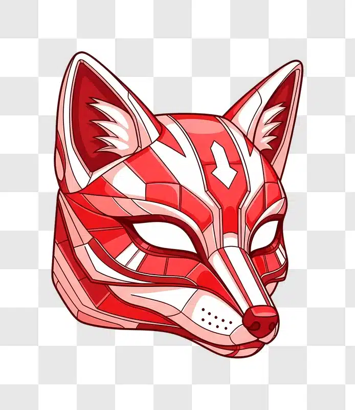 red geometric fox head on dark background edited