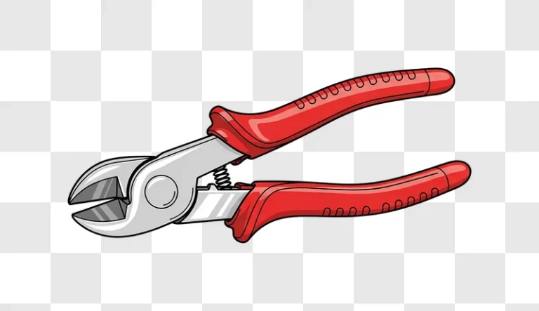 red handled diagonal pliers illustration edited