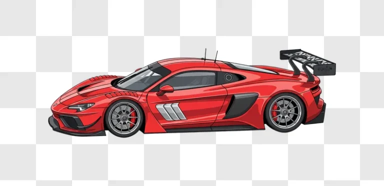 red race car side view illustration edited