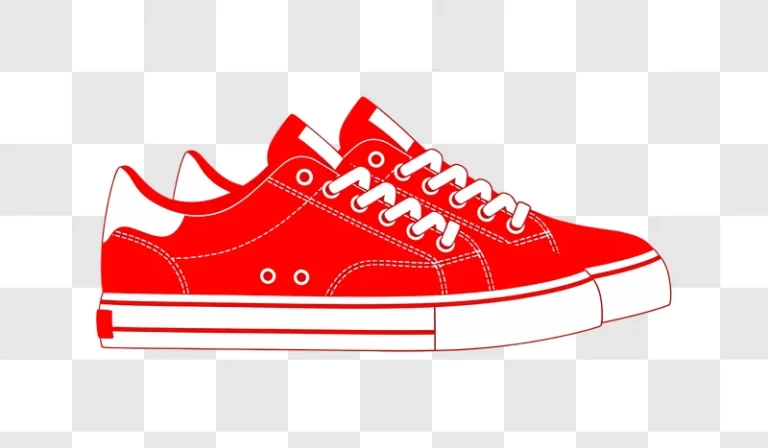 red sneakers with white laces on red edited