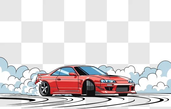 red sports car drifting tire smoke art edited