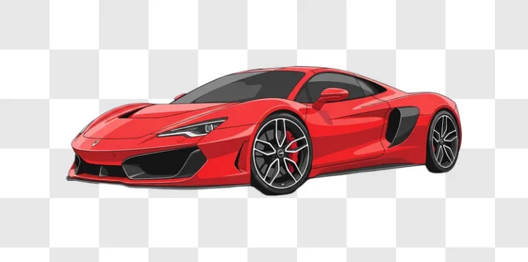 red sports car isolated vector art edited