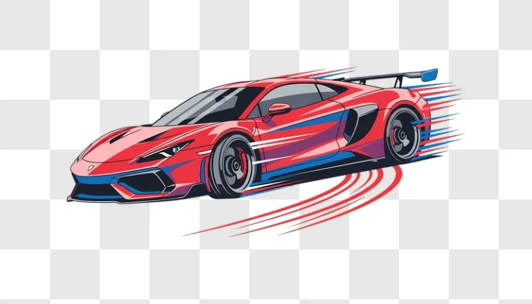 red sports car vector art with speed effect edited