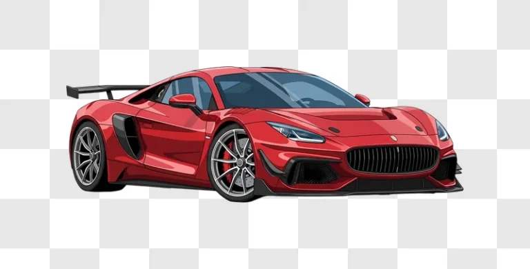 red sports car vector illustration front view edited