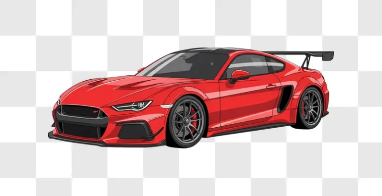 red sports car vector illustration isolated edited