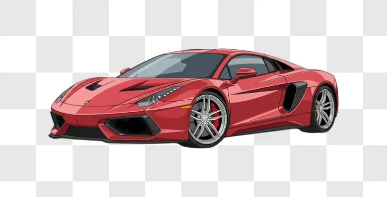 red sports car vector illustration transparent background edited