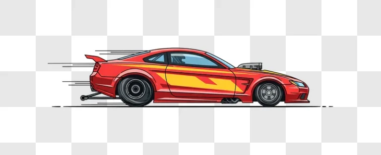 red stylized drag racing car side view edited