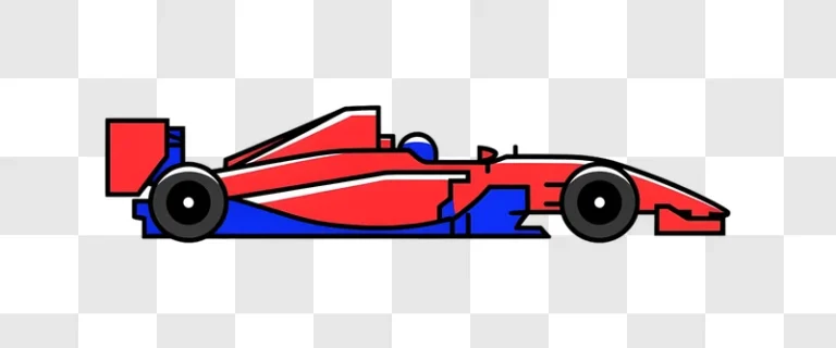 red and blue cartoon formula one car side view edited