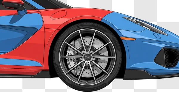 red and blue sports car vector illustration isolated edited