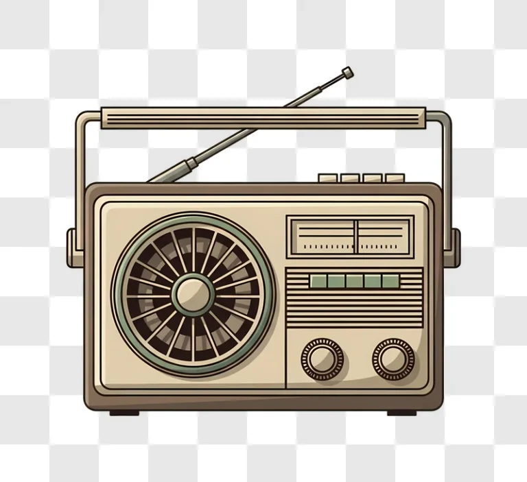 retro portable radio with antenna edited