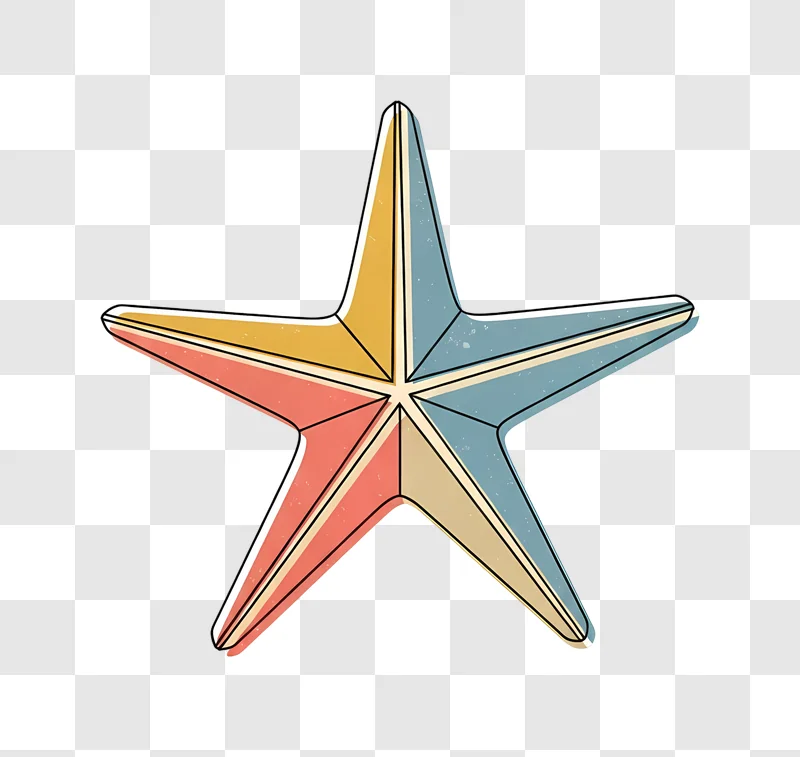 retro starfish with vintage color palette edited