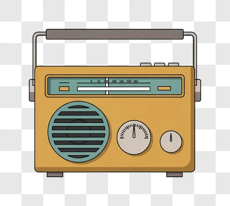 retro yellow portable radio display edited