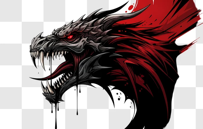 roaring dragon head red energy burst edited
