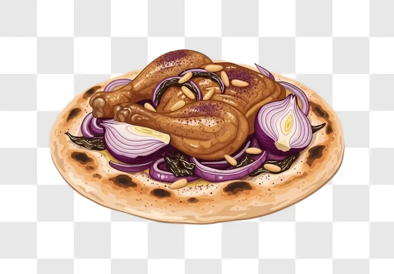 roasted chicken with onions on flatbread edited