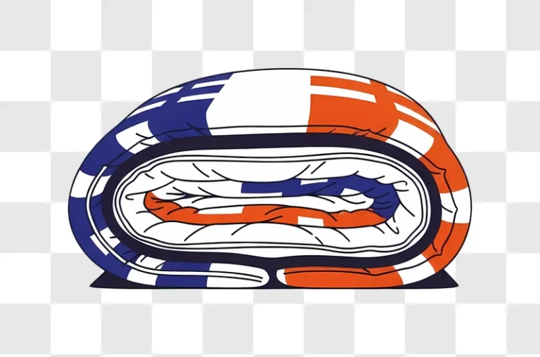 rolled blanket blue white orange stripes edited