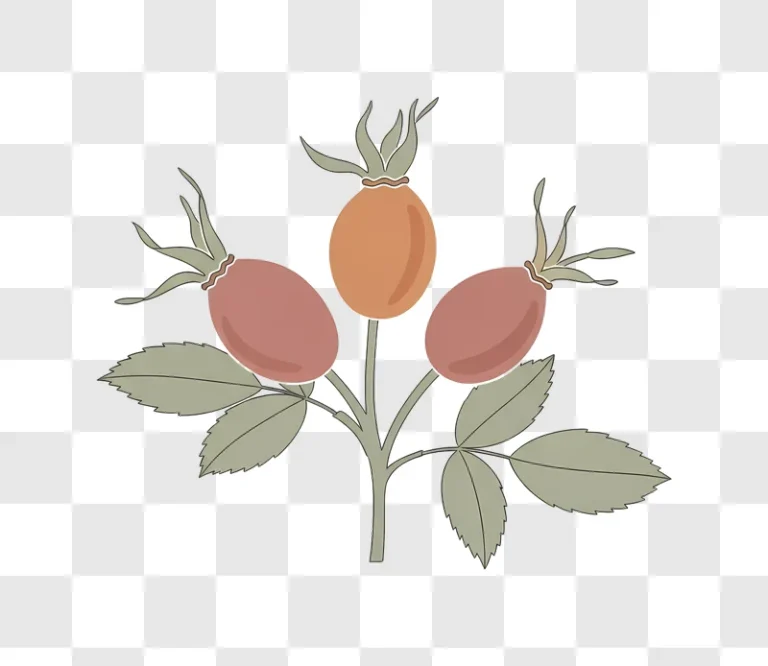 rose hips with green leaves on branch edited