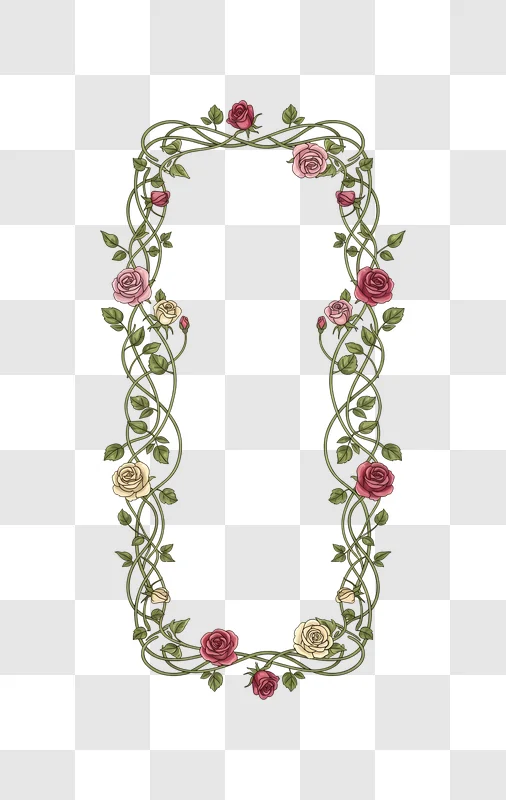 rose vine border with floral accents edited