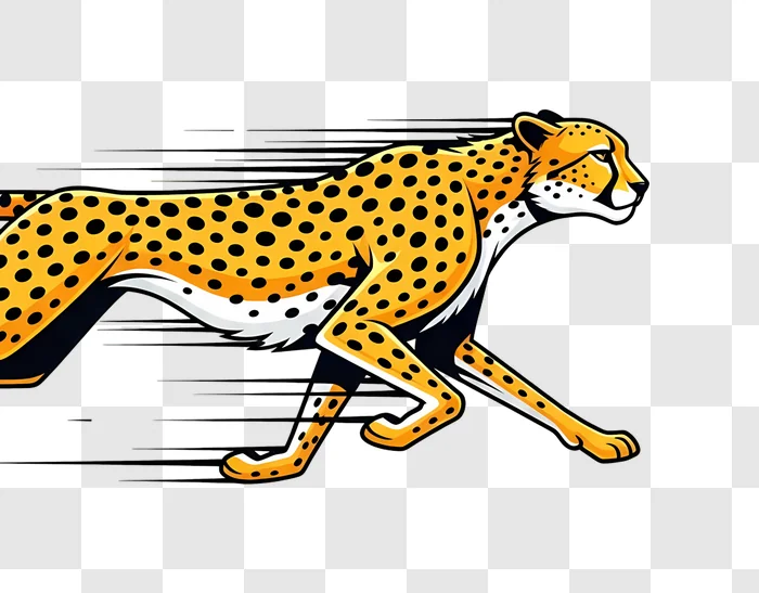running cartoon cheetah with speed lines edited