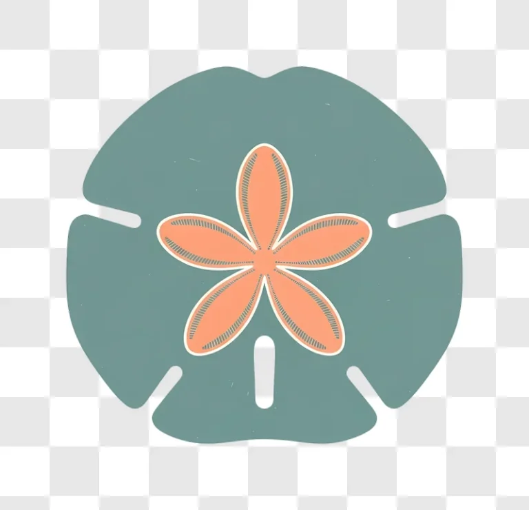 sand dollar with orange petals design edited