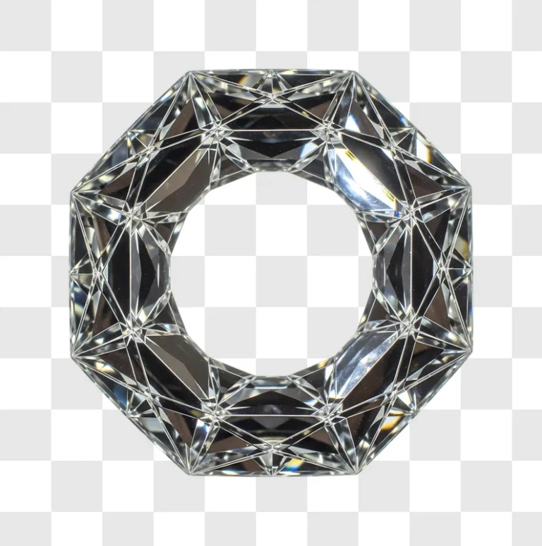 shimmering geometric faceted crystal octagon edited