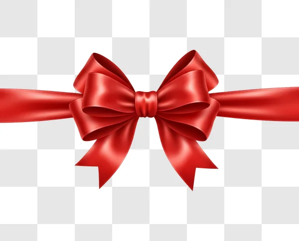 shiny red ribbon bow on red background edited