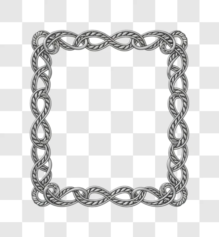 shiny silver celtic knot border frame edited