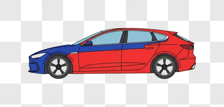 side view two tone modern car drawing edited