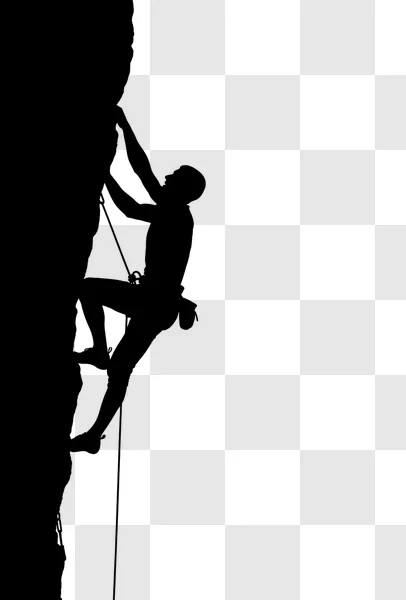 silhouette of climber on rock face edited