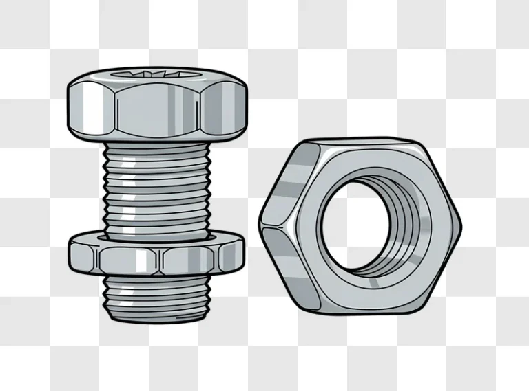 silver bolt and nut assembly edited