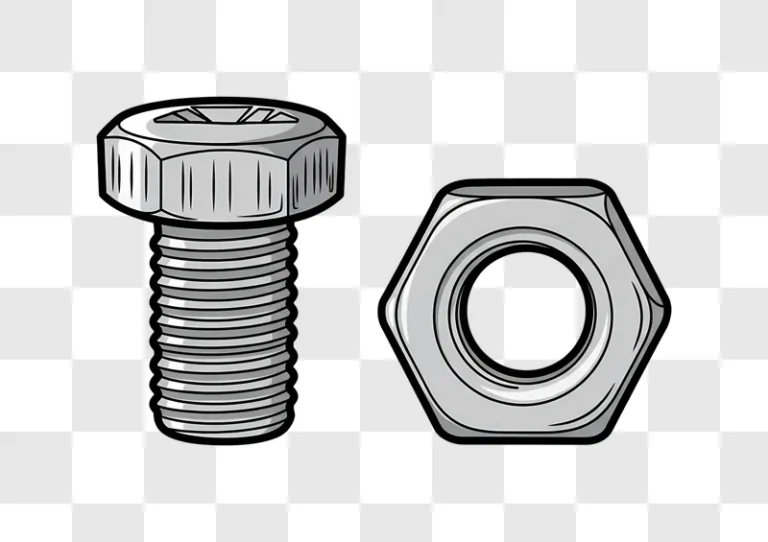 silver bolt and nut illustration on gray edited