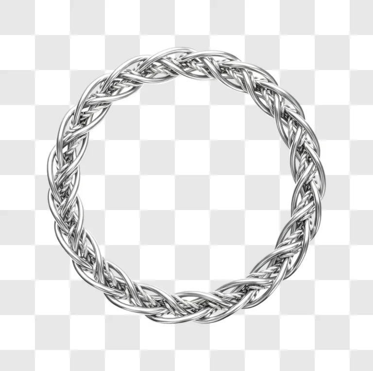 silver braided circular frame on grey background edited