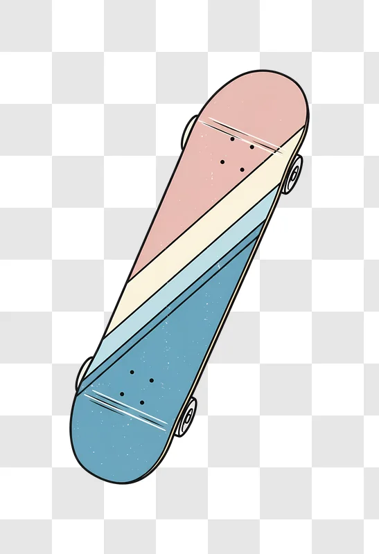 skateboard with abstract pastel design edited