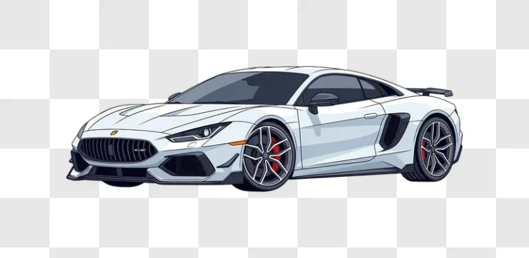 sleek white sports car vector drawing edited