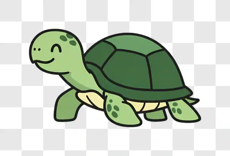 smiling green turtle cartoon illustration edited