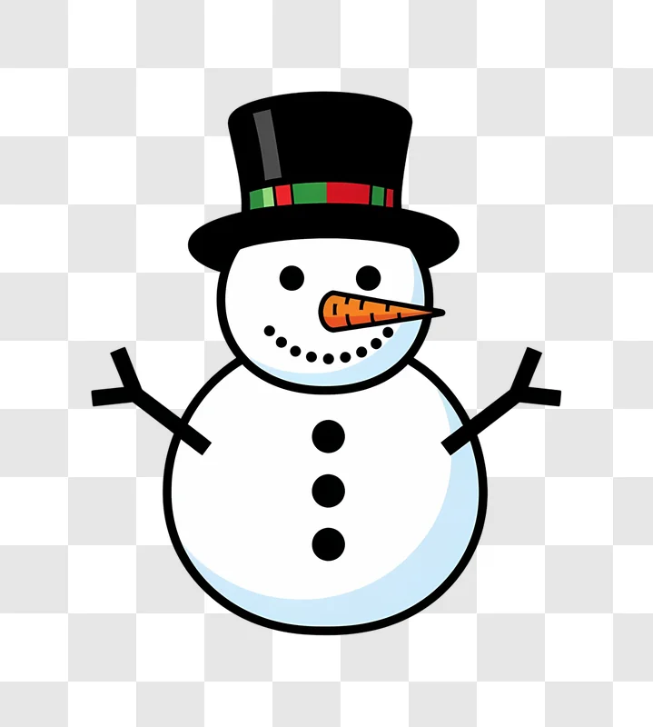 smiling snowman wearing festive top hat edited